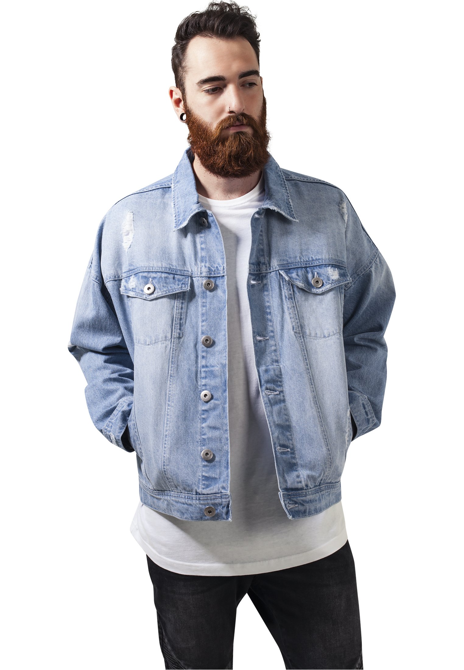 Urban Classics Herren Ripped Denim Jacket
