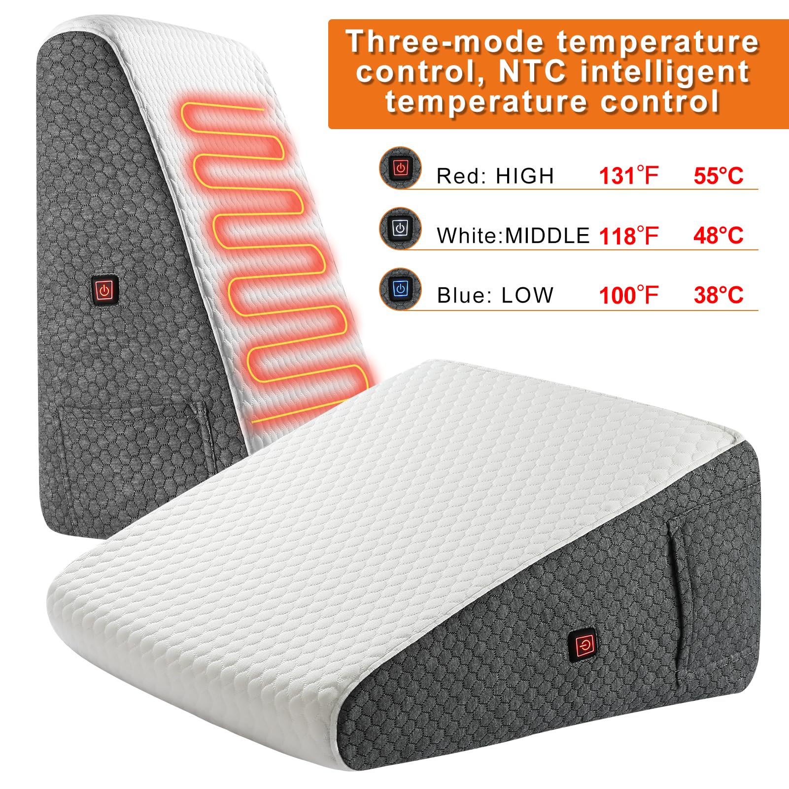 HyphessAda Heated Wedge Pillow for Sleeping, 10