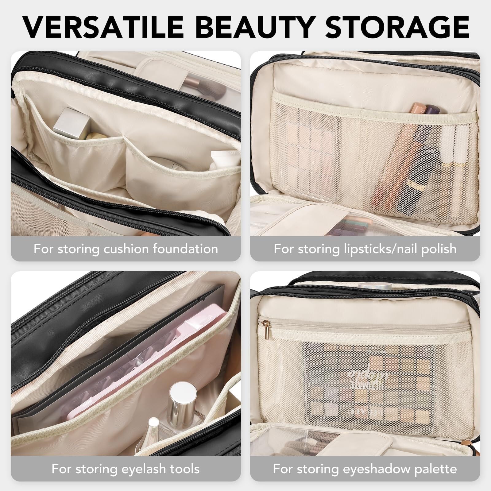 Porta Trucchi Pochette Trucchi Borsa For Cosmetici Da Viaggio Borsa For Cosmetici Portatile Da Donna Borsa Da Toilette Impermeabile Trousse Trucchi Donna(White)