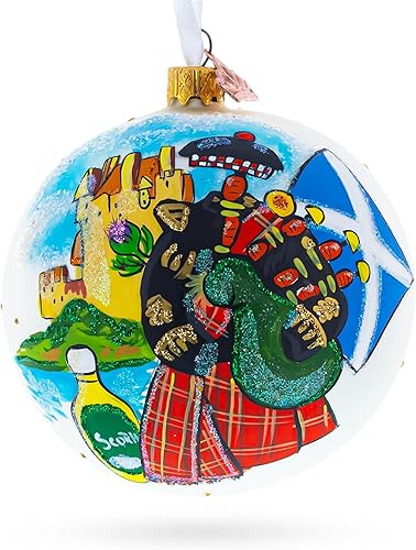 Escocia, Gran Bretaña Bola de cristal Adorno de Navidad 4 pulgadas