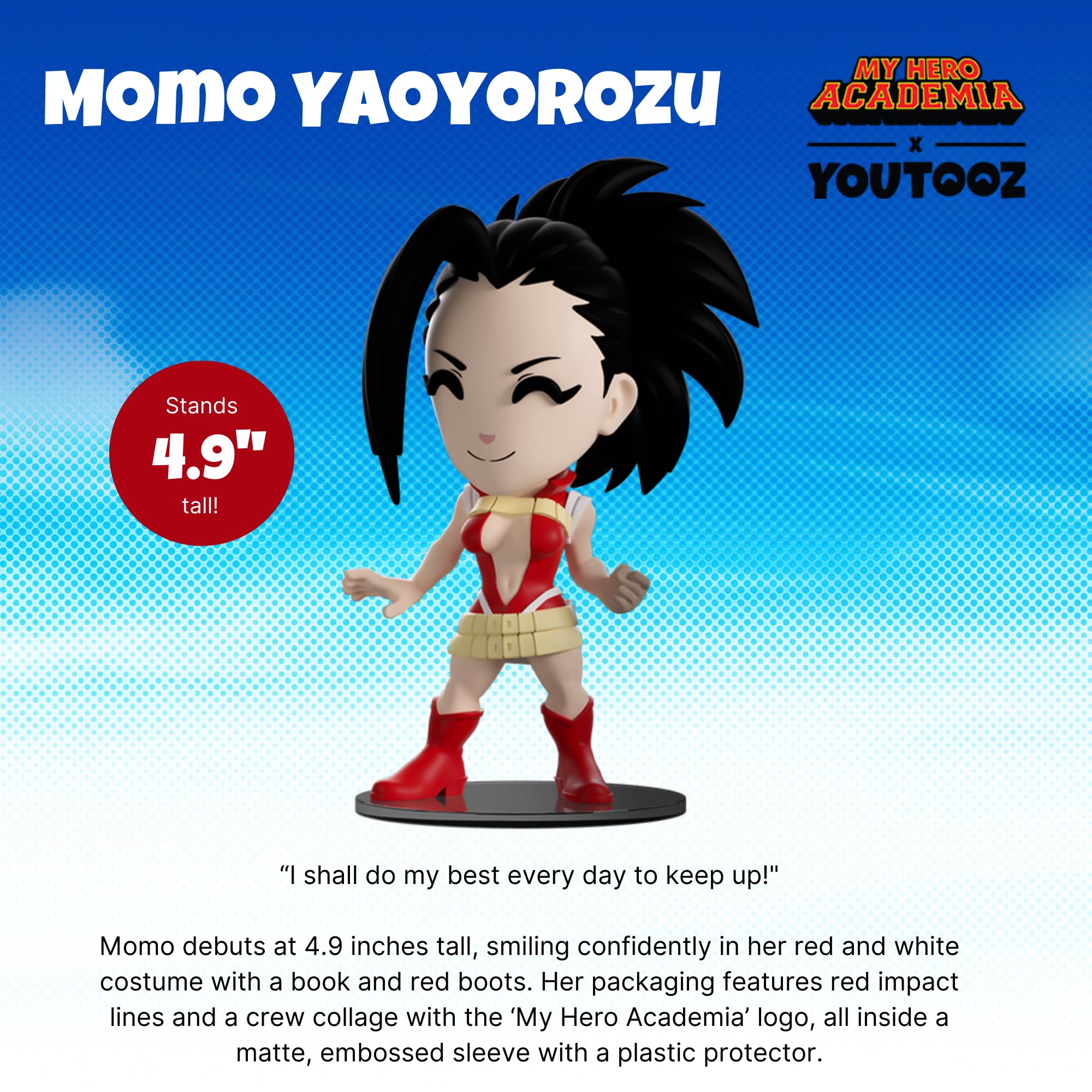 Youtooz Momo Yaoyorozu 4.9" Vinyl Figure, Collectible from My Hero Academia, Red, 4.9 inches - Image 2