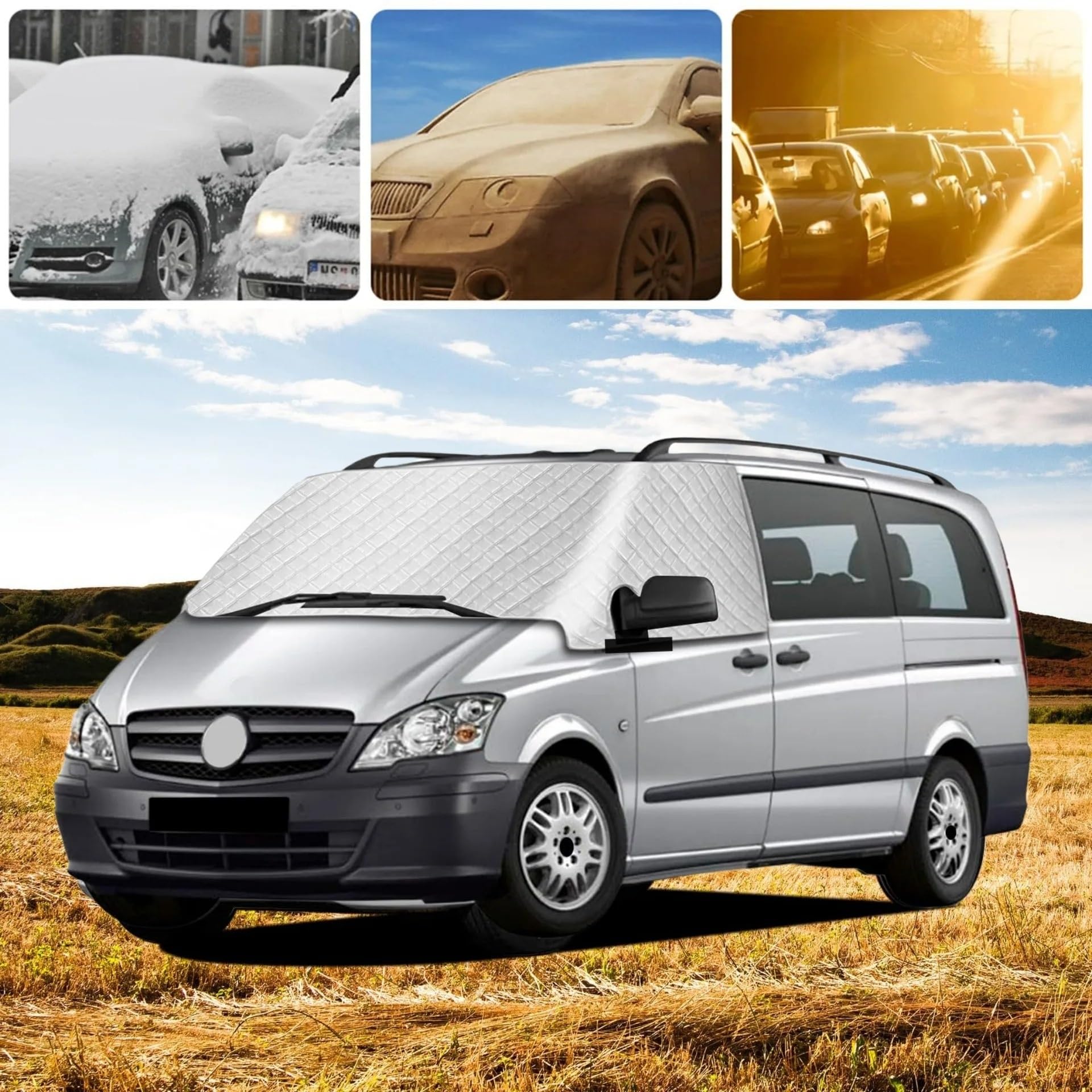 para Benz para Vito W447 2014-2024 Cubierta De Parabrisas para Hielo Y Nieve RV Ventana Delantera Parasol Bloque UV Parasol Coche