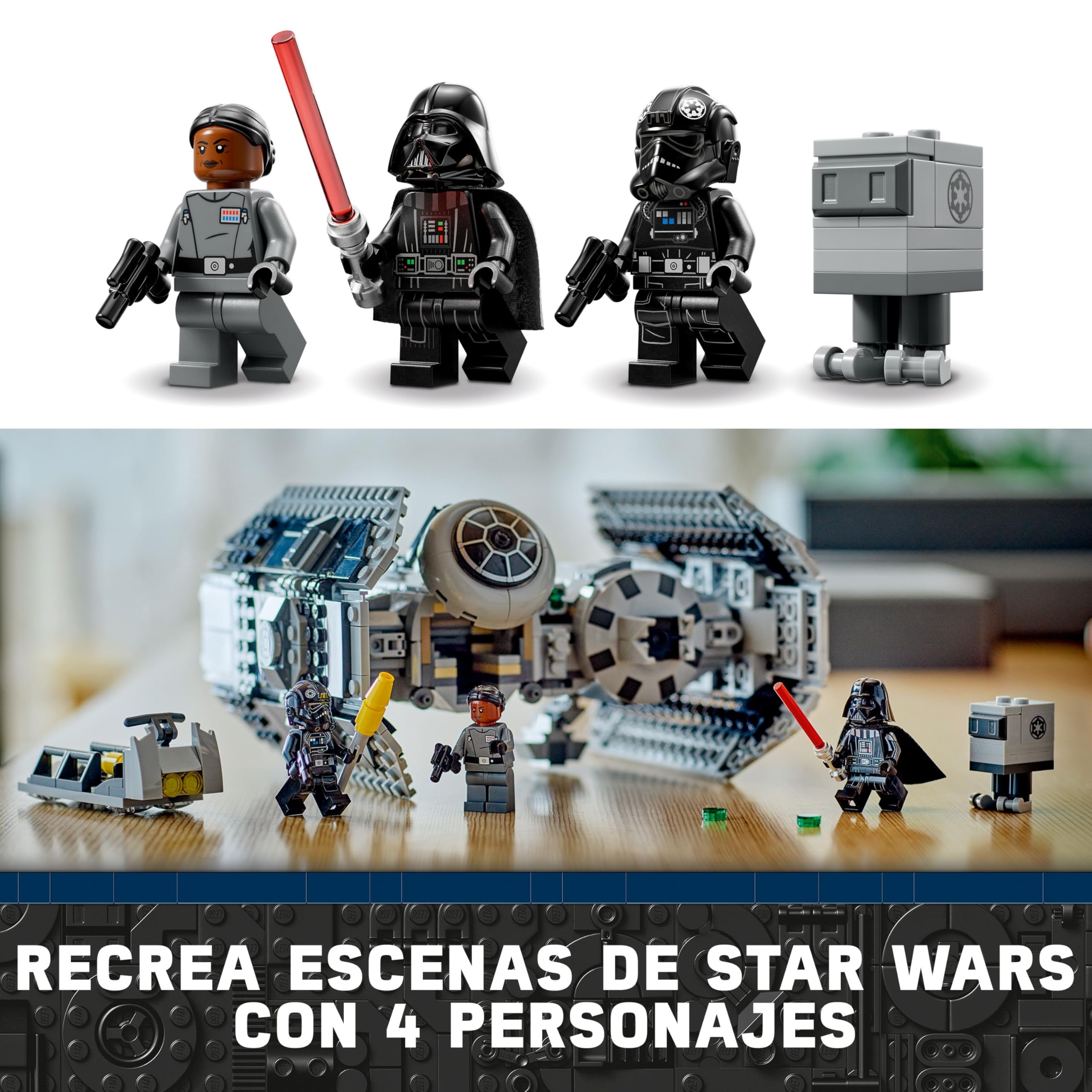 LEGO Star Wars 75347 Bombardero Tie - Maqueta de Caza Estelar para Construir - Droide Gonk y Minifigura de Darth Vader con Espada Láser de Juguete - Regalo para Niños de 9+ Años