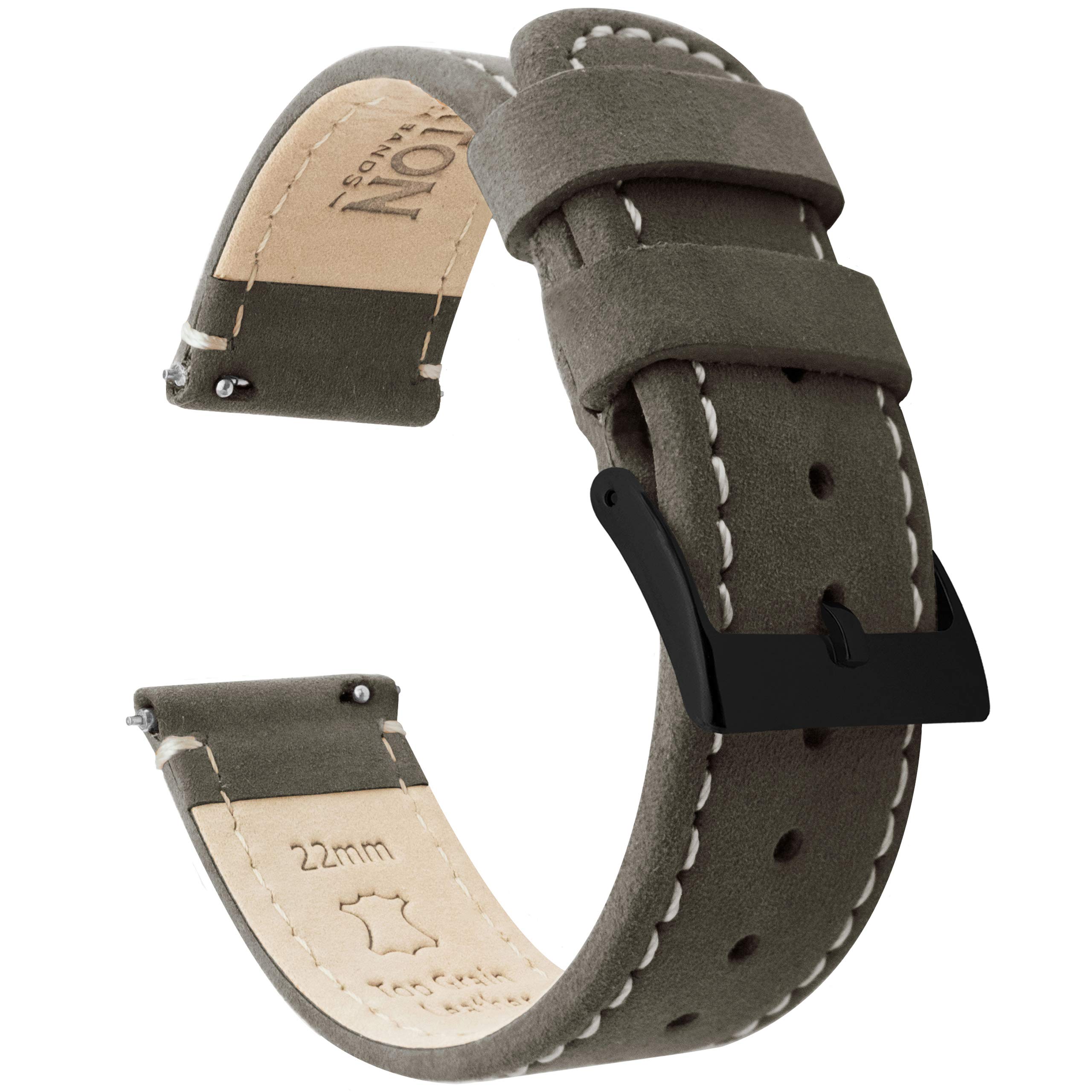 Espresso Brown Leather Quick Release Watch Band