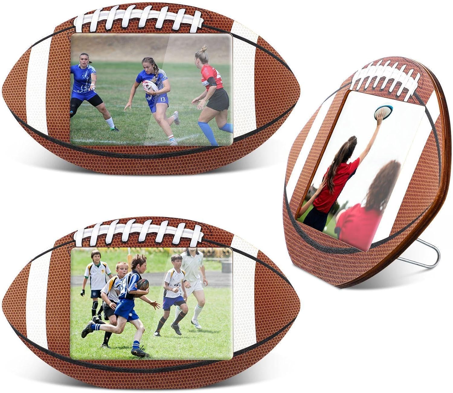 Vicenpal 3 Pcs Sport Picture Frame Sport Themed Wooden Photo Frame Baseball Soccer Tabletop Picture Frame for Home Table Display Party Decorations Birthday Gifts for Men, Athletes, Teams(Baseball)