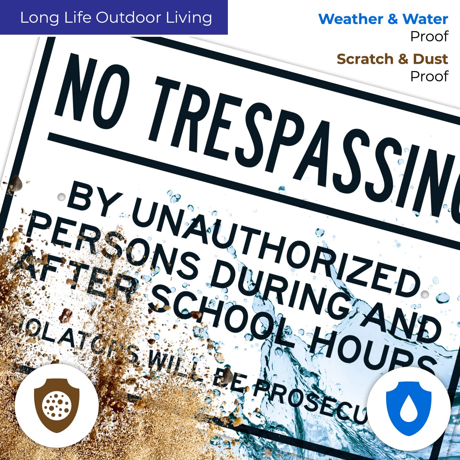 No Trespassing by Unauthorized Persons During and After School Hours Violators Sign, 18x24 Inches, Rust Free .063 Aluminum, Fade Resistant, Made in USA