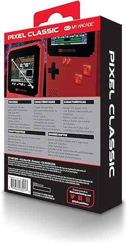 Miniatura 4 de My Arcade Pixel Classic - Consola de juegos portátil - 300 juegos de estilo retro más 8 Data East Classics - Tamaño compacto ligero - Alimentado por