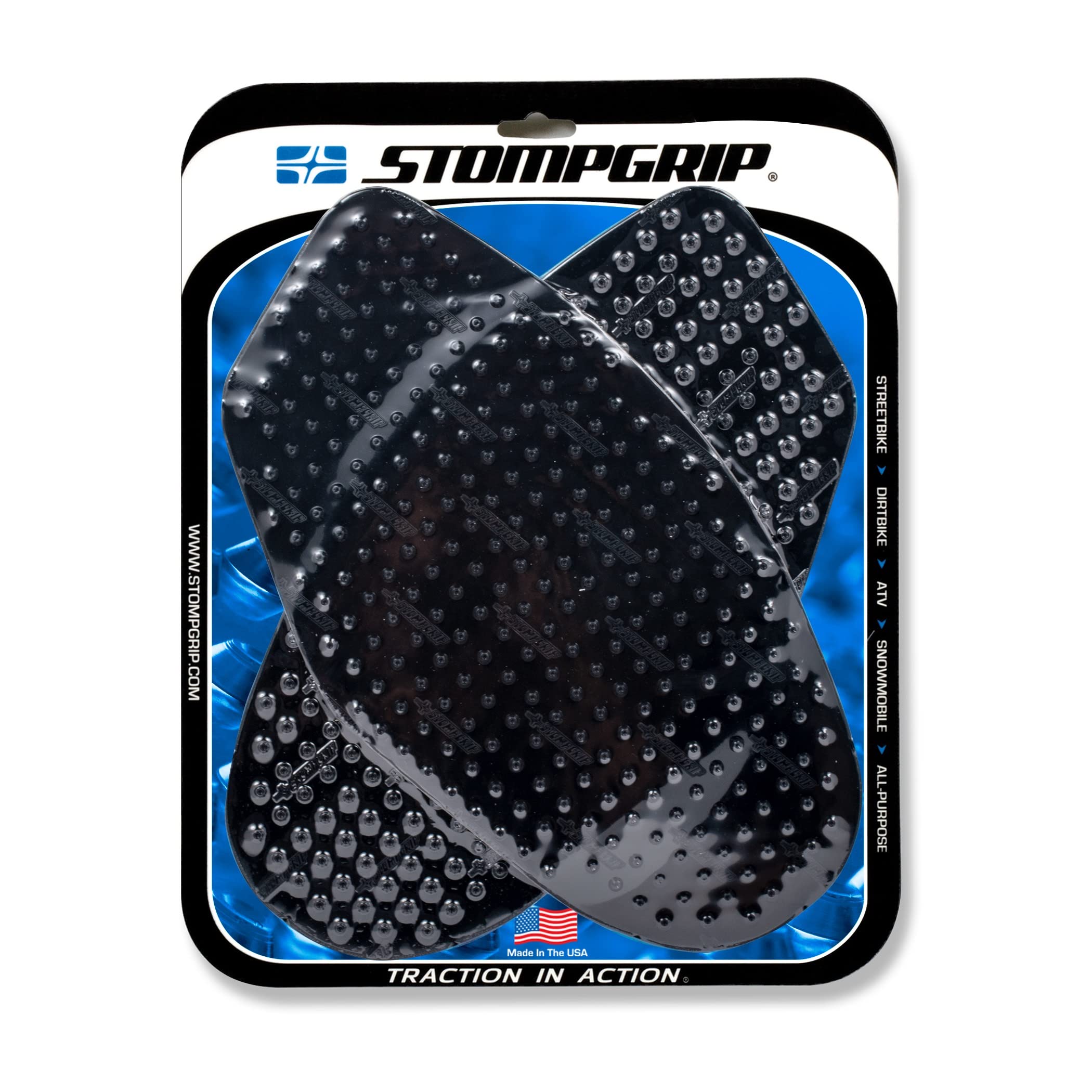 Stompgrip Motorcycle Traction Pads - STREET BIKE TANK GRIPS - VOLCANO - 0049 (Black)
