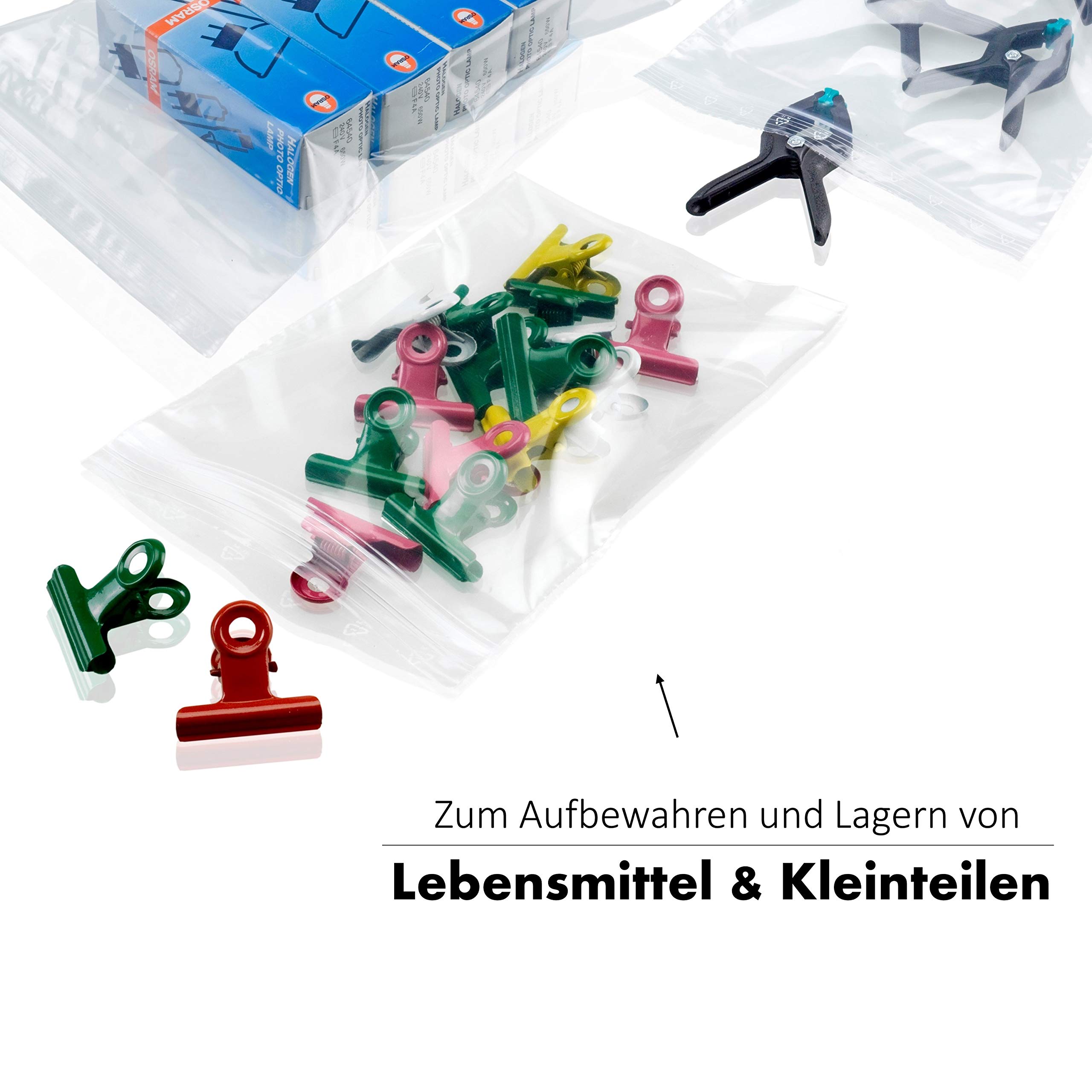 3000x Druckverschlussbeutel 400x600mm 50my - Druckverschluss Beutel transparent (LDPE-Folie)- Zipbeutel Folienbeutel wiederverschließbar - Plastikbeutel Polybeutel lebensmittelunbedenklich