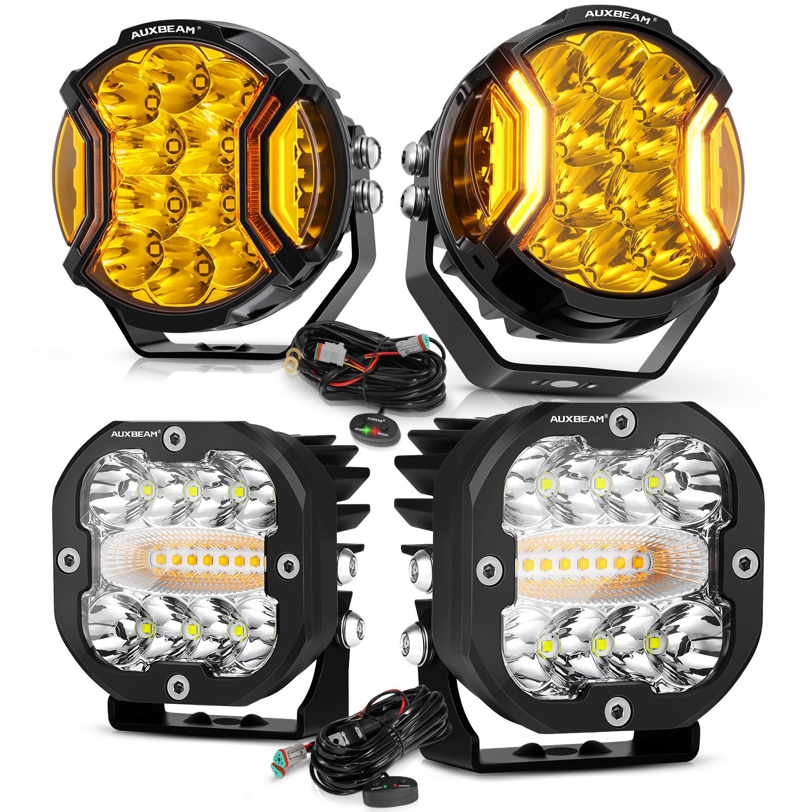 Amazon.com: Auxbeam Amber LED Light Pods Bundle, 5