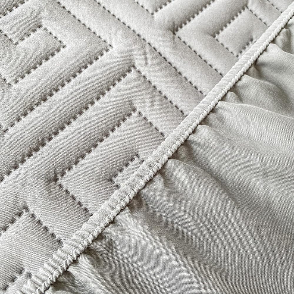Générique Drap-Housse réglable épais matelassé gaufré 160x200, protège-Matelas sans taie d'oreiller, Gris 80x200x30cm
