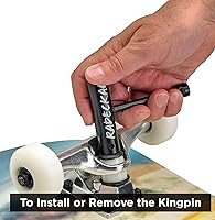 Vista 6 de Herramienta compacta de patinaje de bolsillo, herramienta T Tool todo en uno para patinetas, longboards, mini patinetas y cruceros, se pliega a un