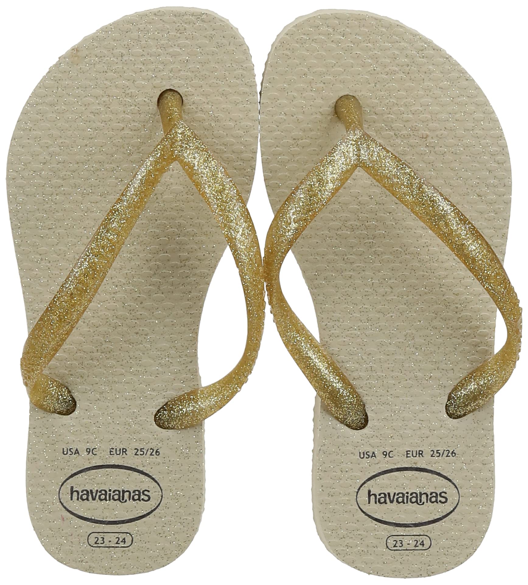 Havaianas Slim Gloss (Mini Me) Girls FlipFlop Sand Grey 9/9.5 UK Child