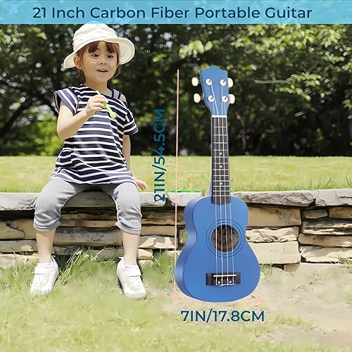 Miniatura 4 de Guitarra acústica para niños, guitarra acústica de madera de 21 pulgadas para niños pequeños, guitarra musical, instrumentos, ideal para regalos de
