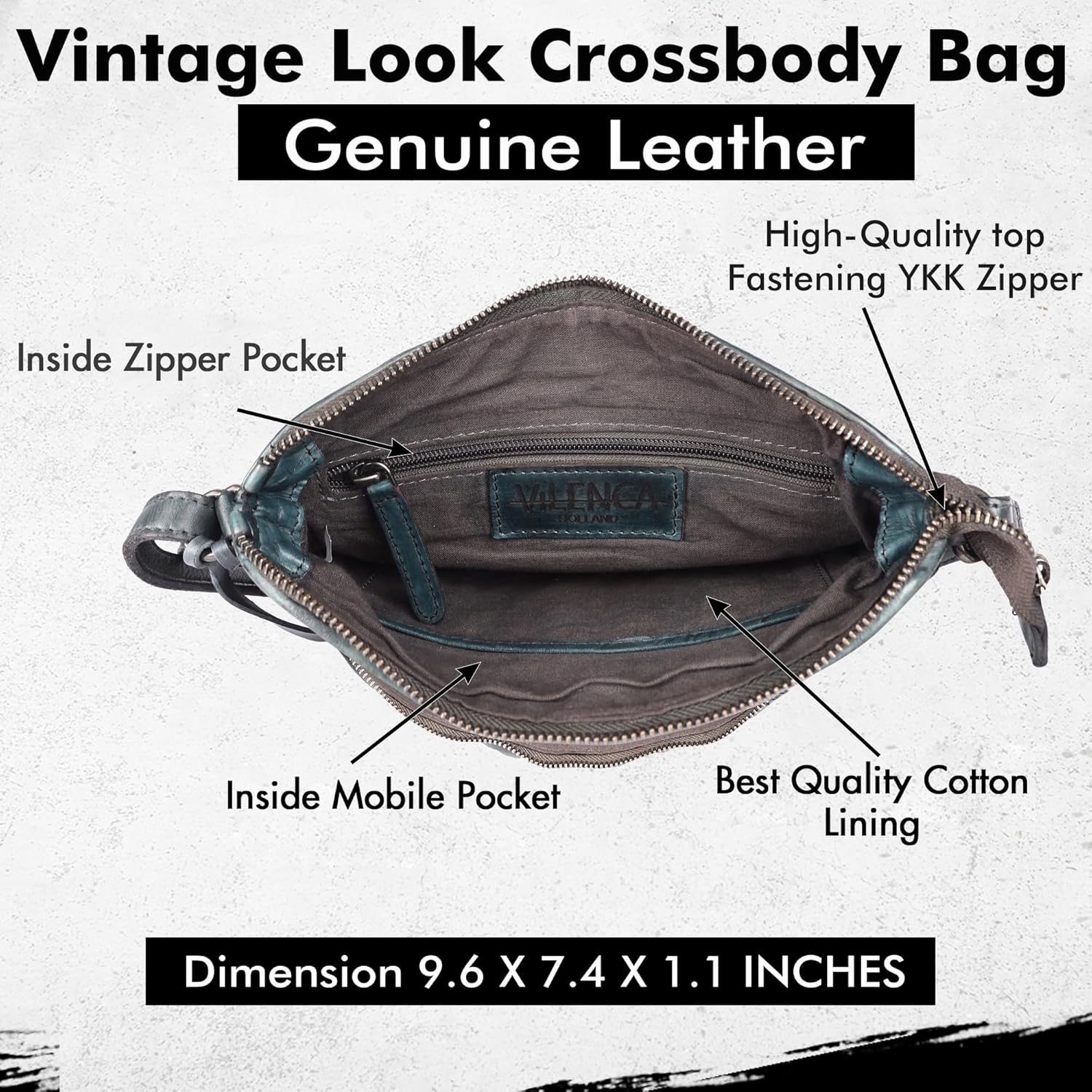 Leather Crossbody bag & Wallets for Women, Wallet for Ladies Zipper Coin Purse