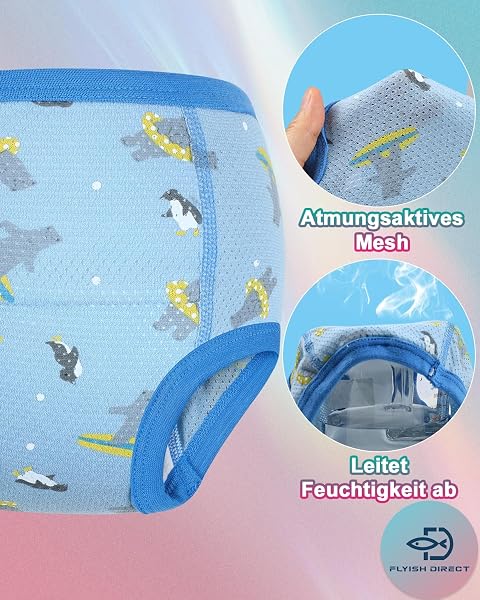 FLYISH DIRECT Töpfchen Trainingshose, Kinder Töpfchentraining Unterwäsche für Jungen und Mädchen, Bequem und Atmungsaktiv - 3
