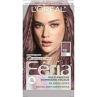 Vista 1 de L'Oreal Paris Feria Tinte permanente brillante multifacético, 721 Dusty Mauve, paquete de 1 10 negro azabache (negro más negro)