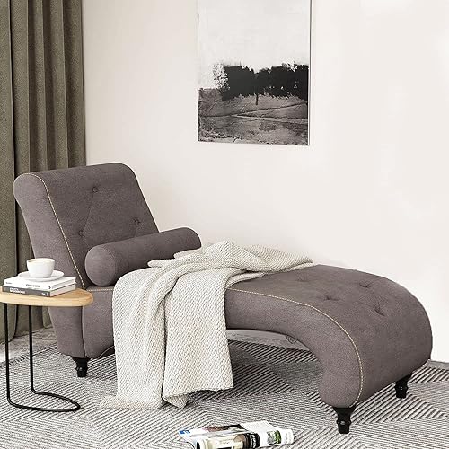 Chaise Lounge - Sofá reclinable tapizado para interiores, sin brazos, con botones, moderno sofá reclinable para sala de estar, dormitorio, color