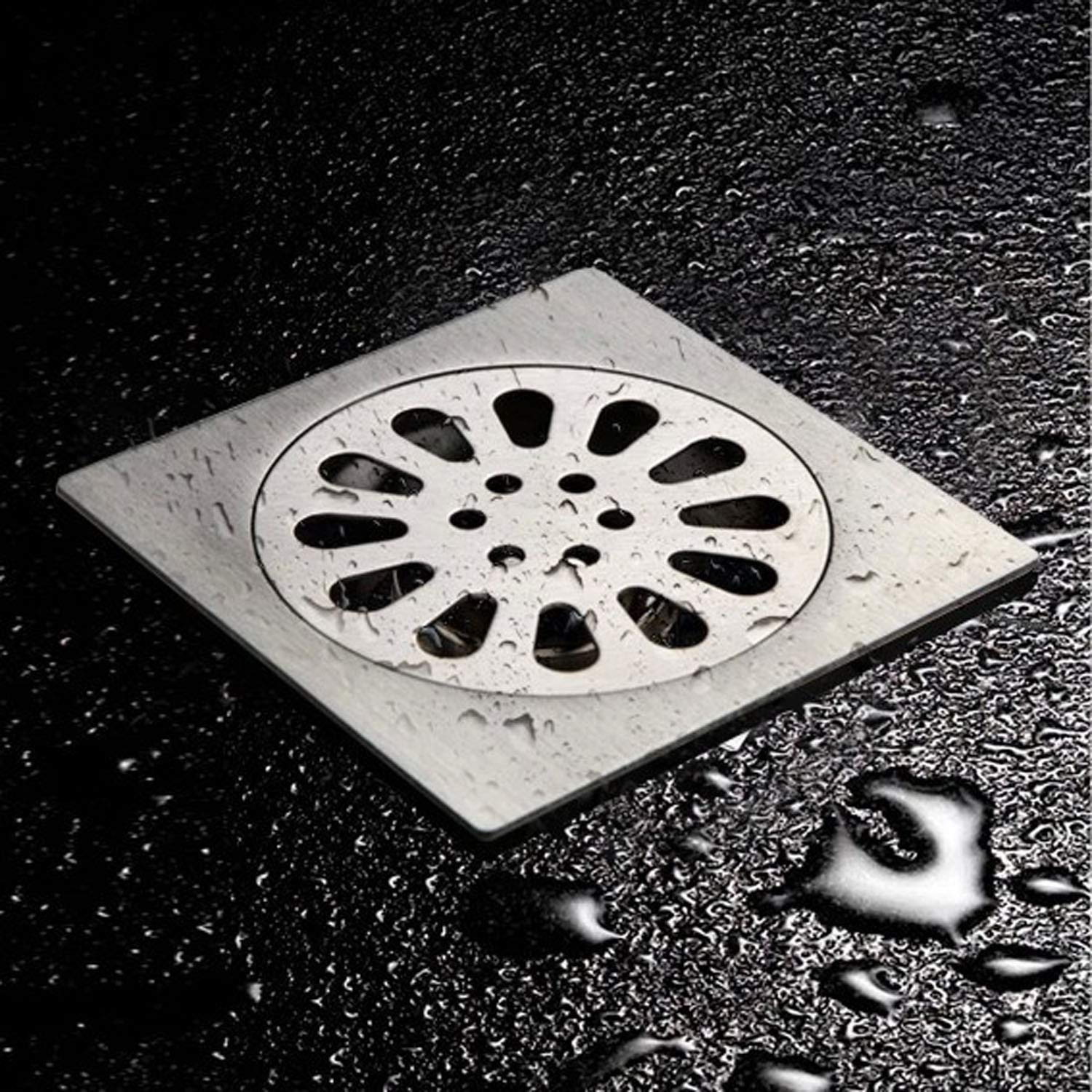 Yosoo Grille de Déchets de Sol, Épaissie en Acier Inoxydable Salle de Bain Douche Cuisine Anti-Odeur Sol Drain Grille de Déchets