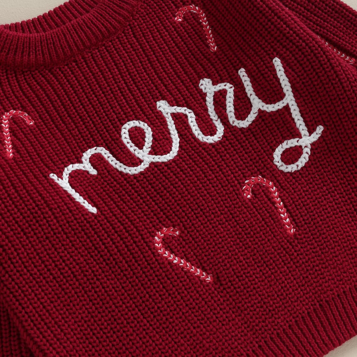 Kids Christmas Sweater, Long Sleeve Crew Neck Letters Warm Winter Sweater Clothes for Girls Boys - Image 3