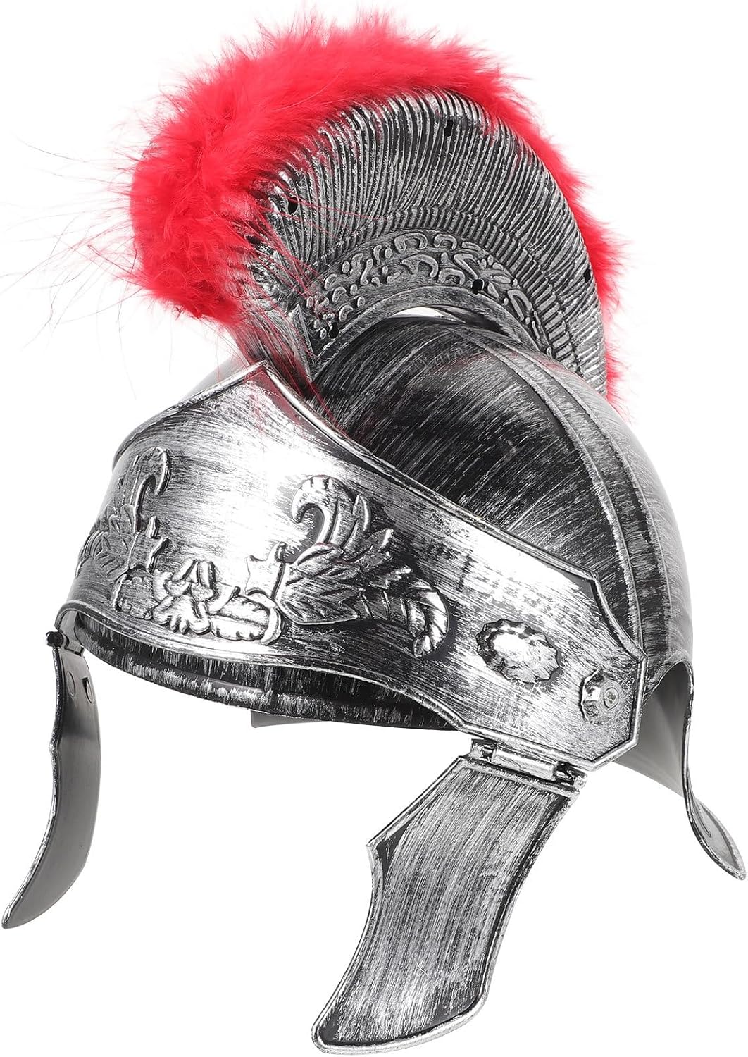 Knight Helmet:Roman Helmet, Silver Plastic Roman Soldier Costume Prop for Halloween and Theme Parties