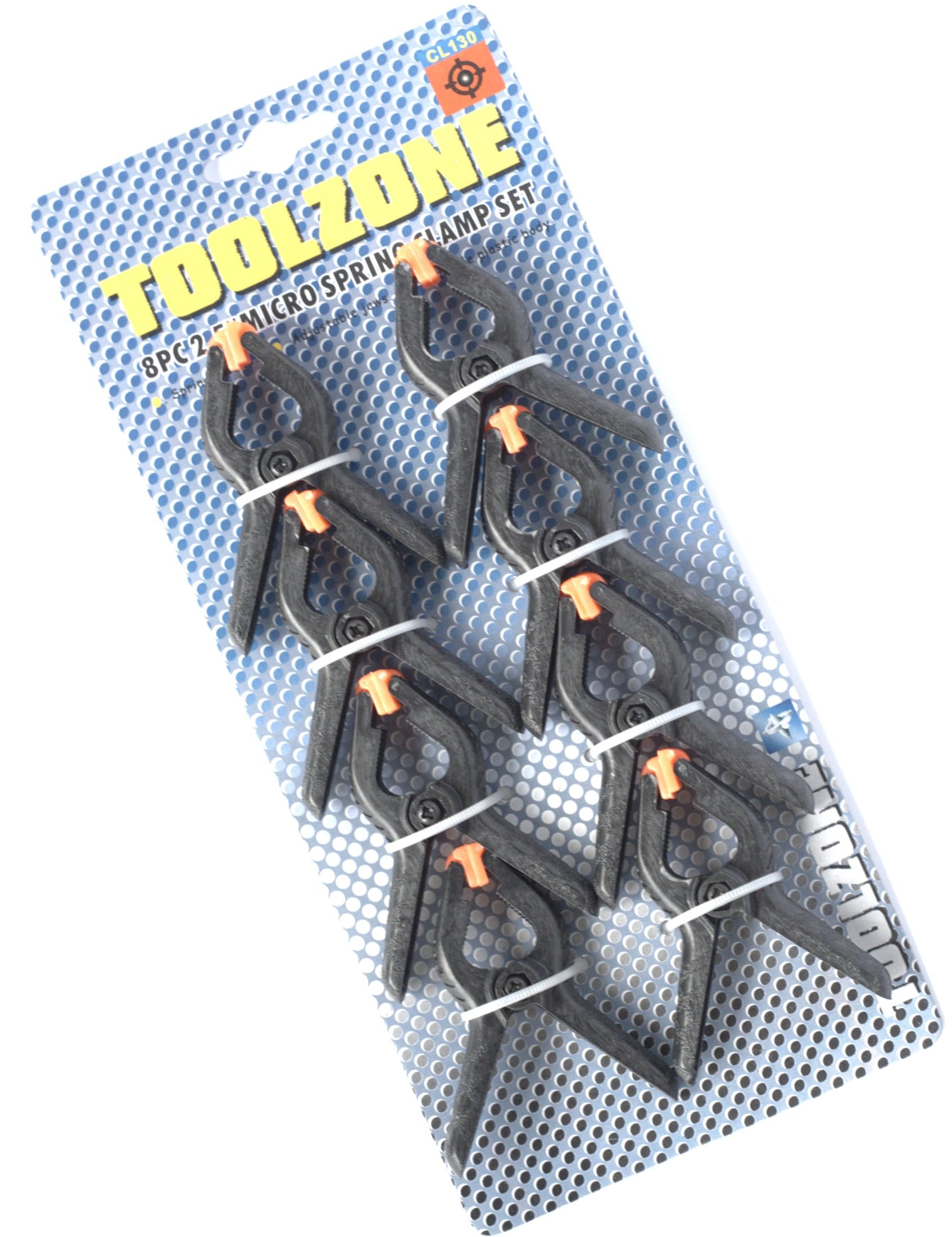 Spring clamp Plastic 8pc clip set grip set Metal 50mm 2-1/2"" 60mm clips