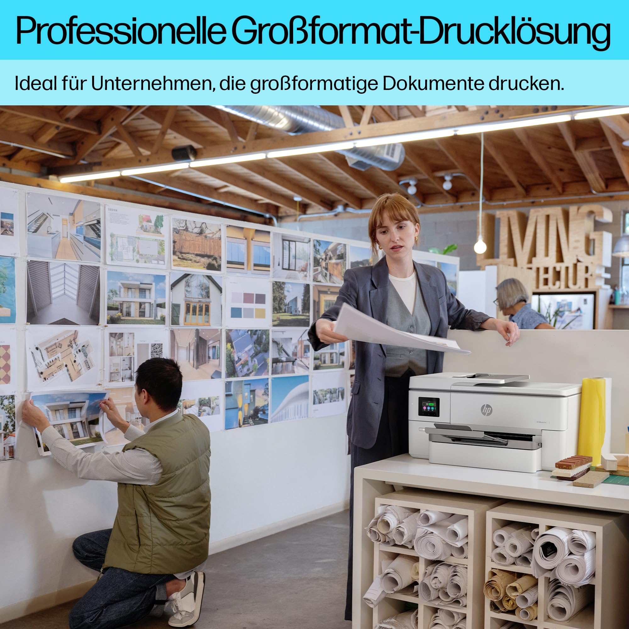 HP OfficeJet Pro 9720e A3-Multifunktionsdrucker, Drucken bis A3, 6 Monate gratis drucken Instant Ink inklusive, Drucker, Scanner, Kopierer, WLAN, LAN