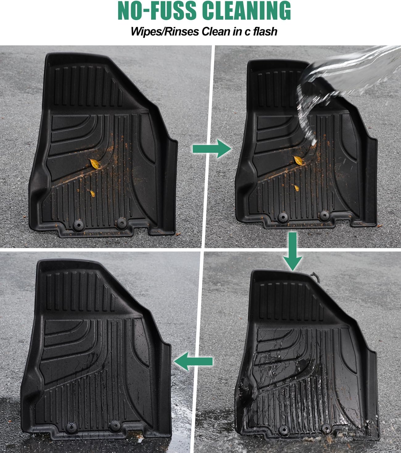 Floor Mats Fit for 2025 2026 Dodge Ram 1500 Crew Cab(with Rear Under-Seat Factory Storage Bucket Seat) - Custom Fit All Weather Protection TPE Anti-Slip Floor Liners 1st & 2nd Row Full Set Car Mats - Image 5