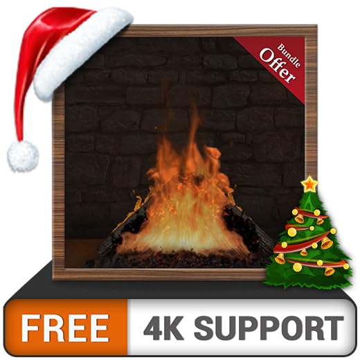 chimenea de leña virtual gratis HD: disfrute de las frías vacaciones de Navidad en invierno en su TV HDR 4K, TV 8K y dispositivos de fuego como fondo de pantalla, decoración para las vacaciones de Nav