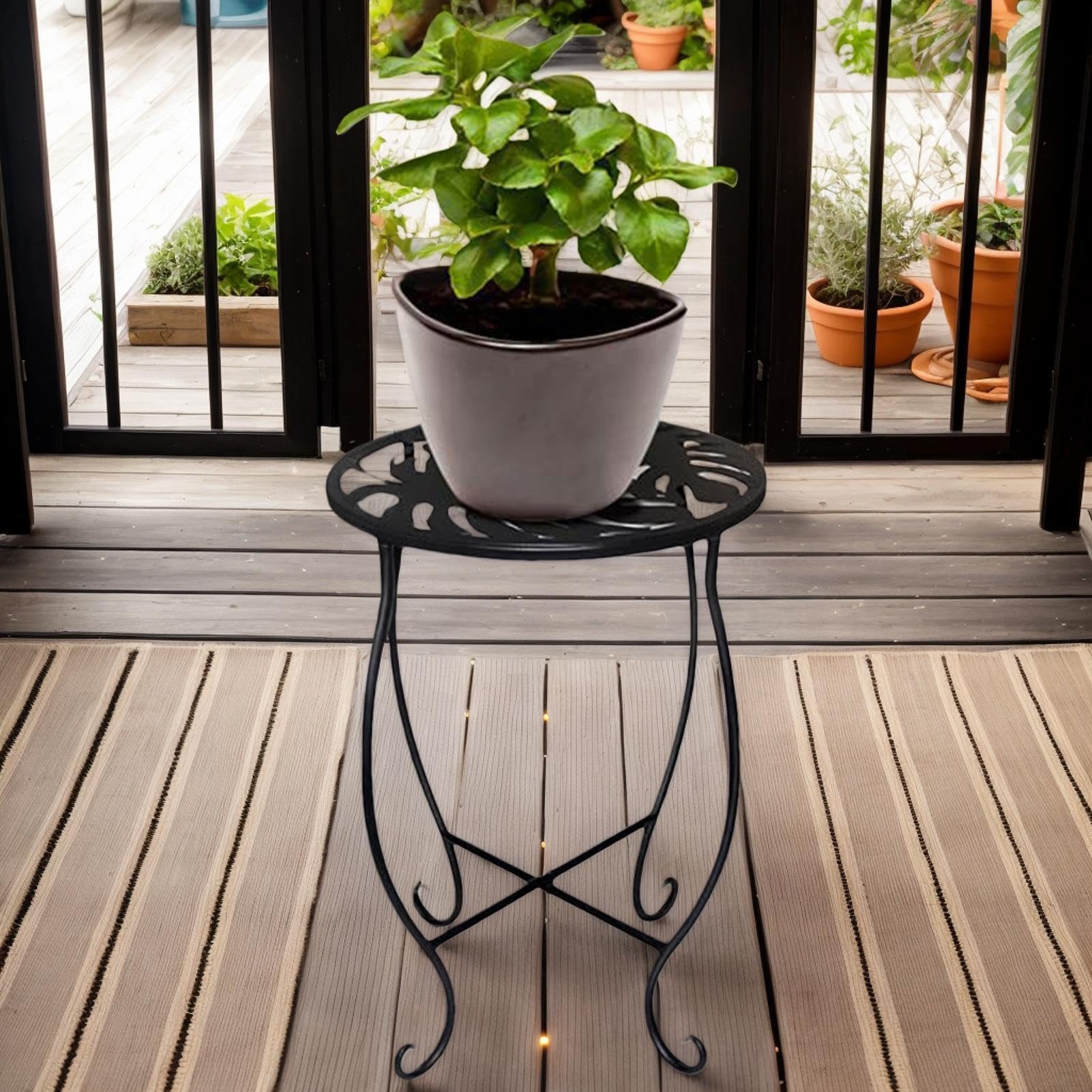 Metalowy Na Rośliny Ekspozytor na donice | Wysoki Kwietnik do użytku w ogrodzie wewnętrznym, na patio, na podwórku, na balkonie, w szklarni, w salonie i w mieszkaniu