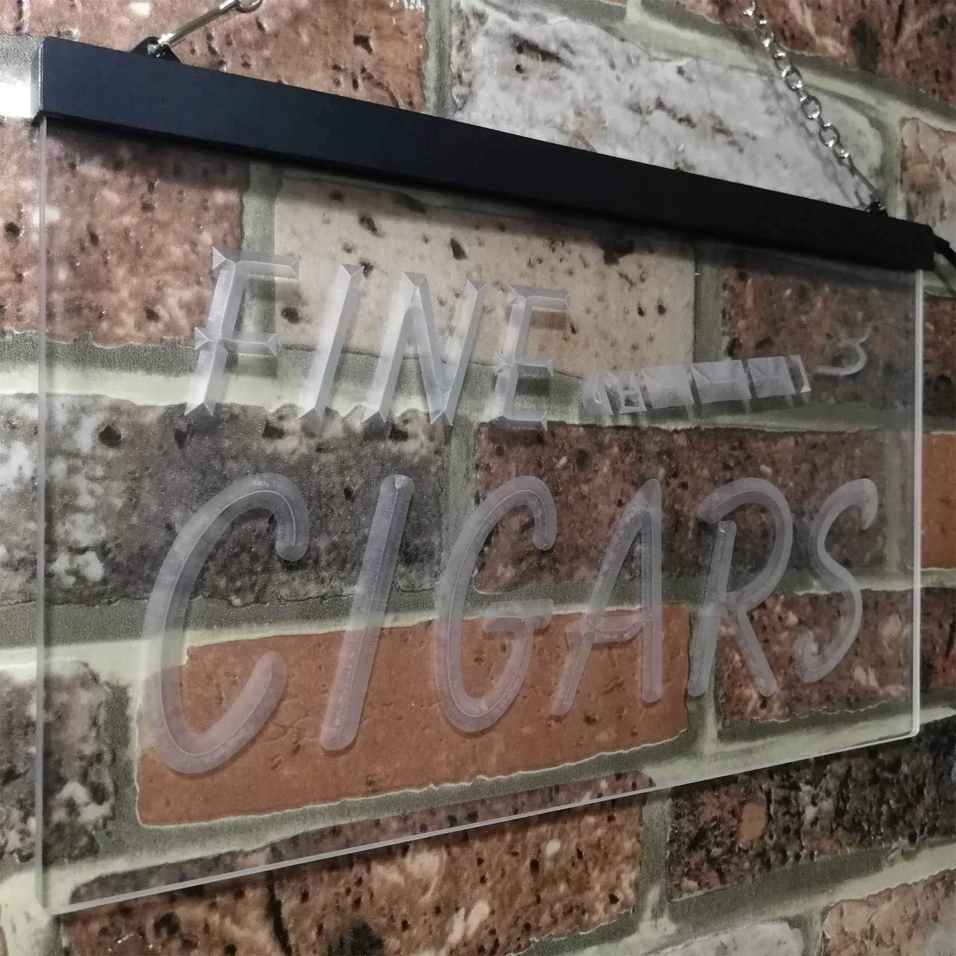 ADVPRO Fine Cigars Shop Open Dual Color LED Enseigne Lumineuse Neon Sign Rouge et Jaune 600 x 400mm st6s64-i0510-ry