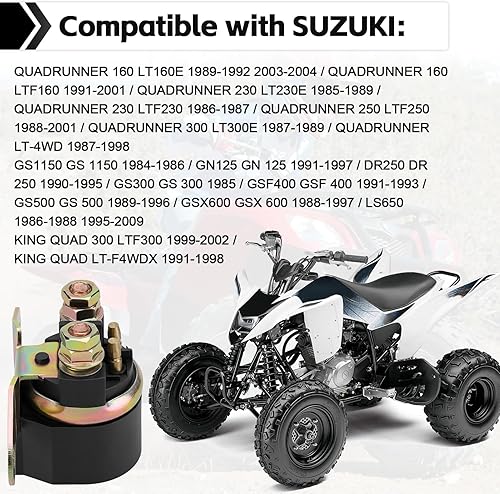 Miniatura 9 de Relé solenoide de arranque para Arctic Cat 250 300 1999-2005 /Suzuki LTF250 QUADRUNNER 250 1988-2001 QUADRUNNER LT230 E 1985-1989/ Suzuki King Quad