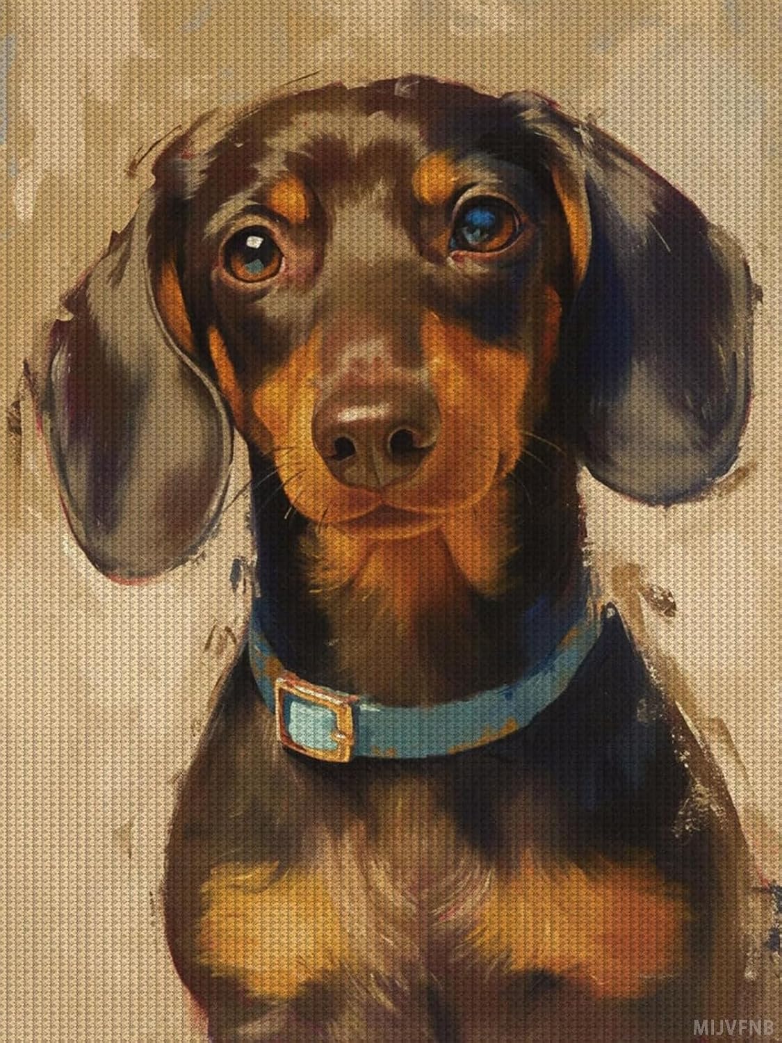 Dachshund Dog Stamped Cross Stitch Kits, Cute Dog Needlepoint Counted Cross Stitch Kits for Beginners Adults Patterns Dimensions Needlecrafts Embroidery Kits Arts and Crafts 11CT, 12x16 inch