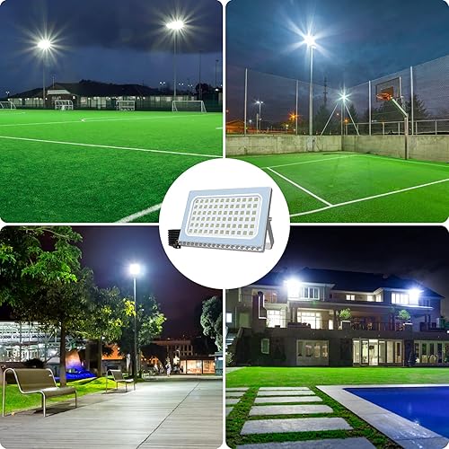 Miniatura 8 de Viugreum Luz de inundación LED de 500 W, nuevo diseño delgado, reflectores impermeables IP67, luz blanca diurna de 40000 lm (6000-6500 K), luces de
