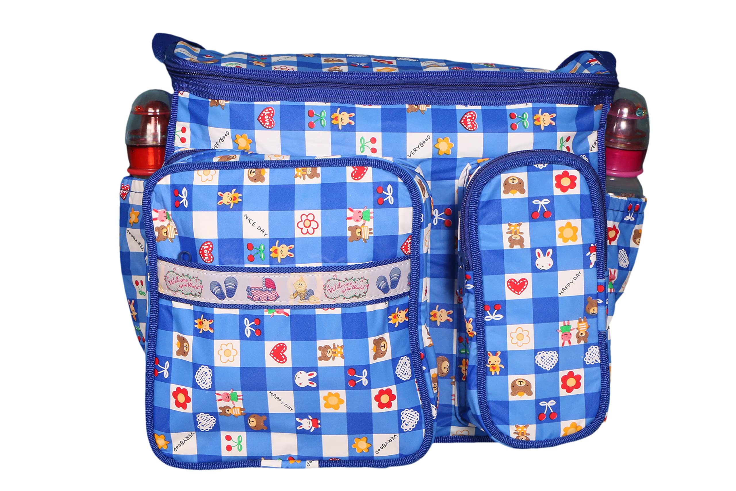 Trendy Dukaan™ - Newborn Baby Multipurpose Polyester Mother/Diaper Bag Multi Compartment (Blue, Mini)-image-28