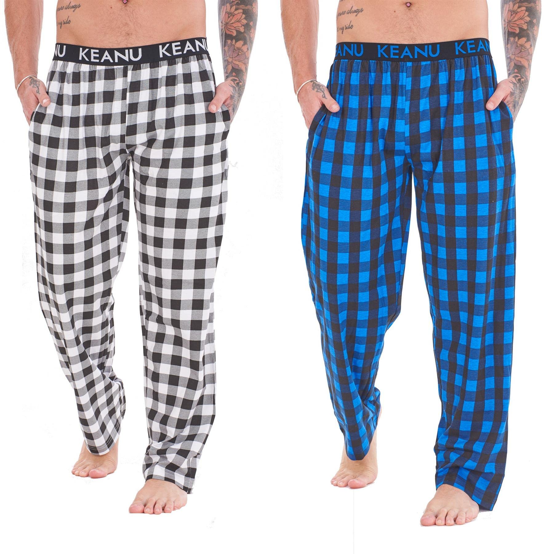 Men's Lounge Pants | Buffalo Plaid Pattern Lounge Pants | Cotton Pajama Pants | Sizes S-2XL, Multi-Colour, XL (2 Pack)-image-30