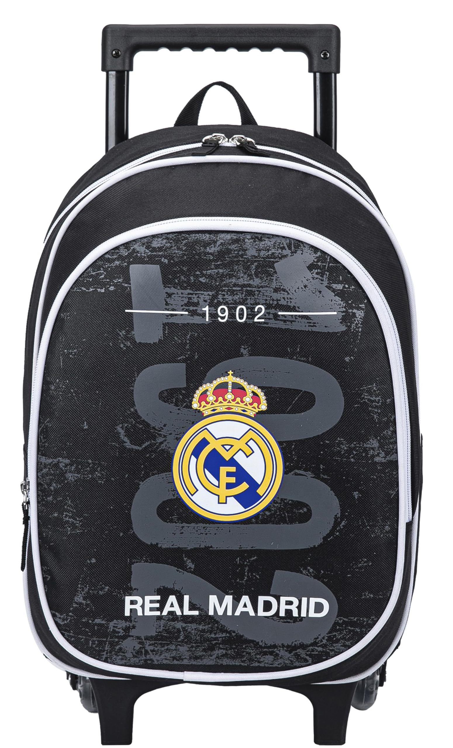 Real Madrid - Mochila escolar con ruedas Real - Colección oficial