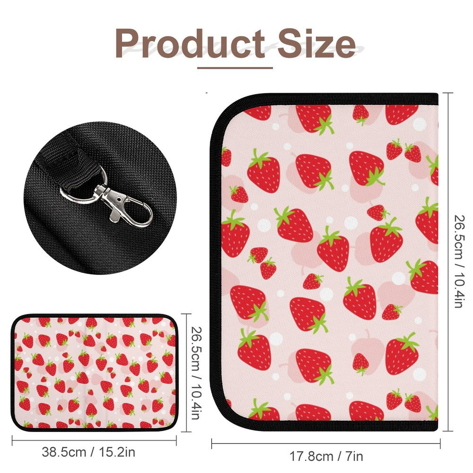 Amazon.co.jp: 母子手帳ケース いちご柄 苺柄 イチゴ柄 マルチケース