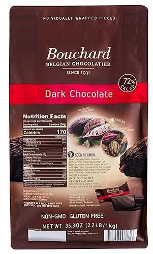 Miniatura 4 de Bouchard Chocolate negro belga sin gluten 72 cacao 353 onzas  22 libras