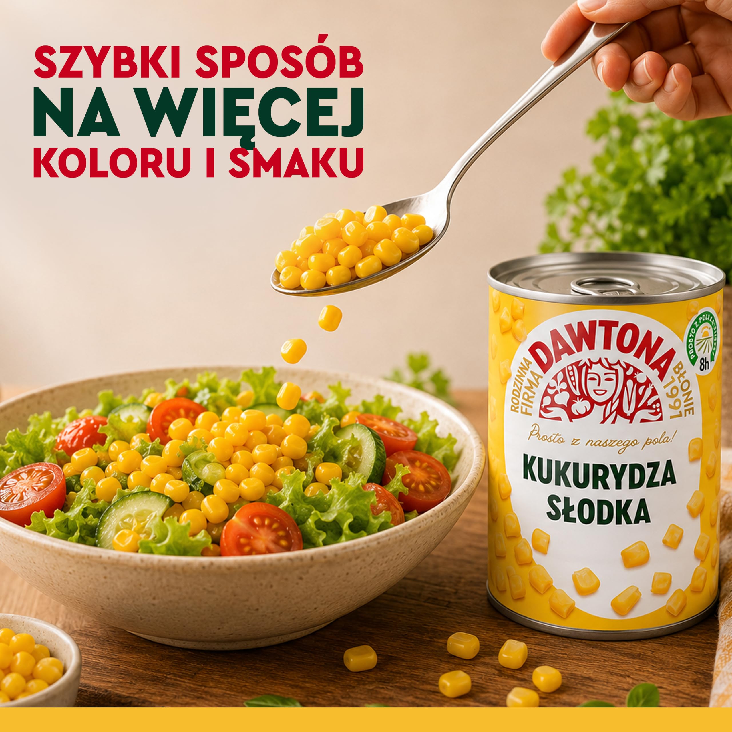 DAWTONA Kukurydza konserwowa słodka 12 x 400g - Bez konserwantów i sztucznych dodatków - Naturalnie soczysta i chrupiąca - Idealna do sałatek, zup i dań
