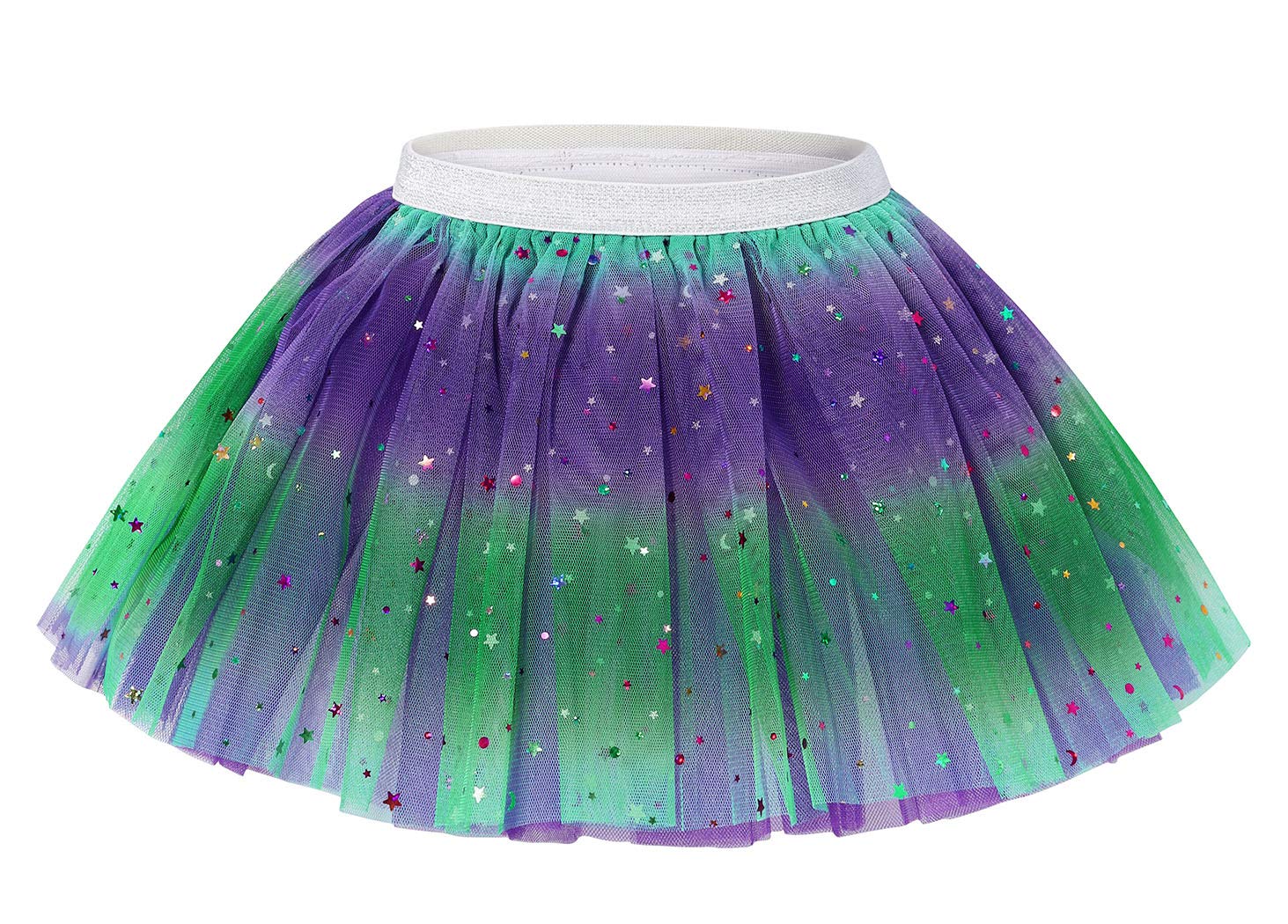 Baby Girls Rainbow Tutu Skirts Layer Tulle Princess Ballet Dress Birthday Party Sequins Stars Colorful Dresses