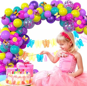 Pink Blue Purple Balloons, 60 Pcs 12 Inch Assorted Color Rainbow Balloon
