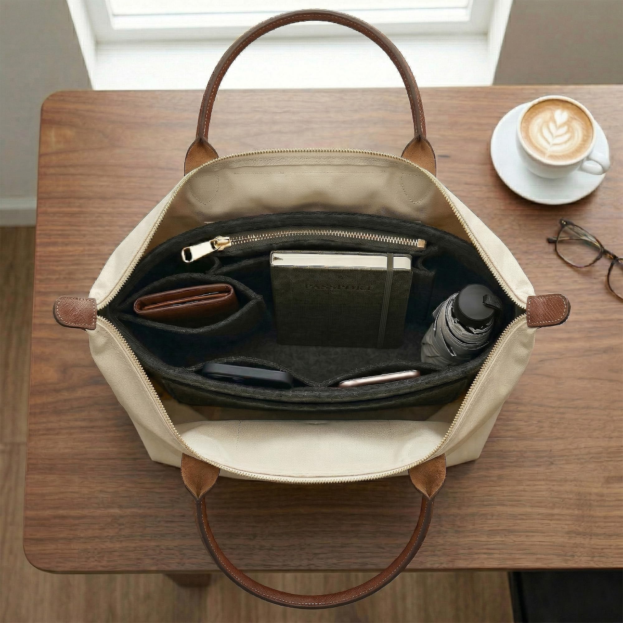 Generic Organizer do torby jest odpowiedni dla Longchamp Le Pliage bag organizer. Dostępne są różne rozmiary (czarny, L) (Akcesorium zewnętrzne)