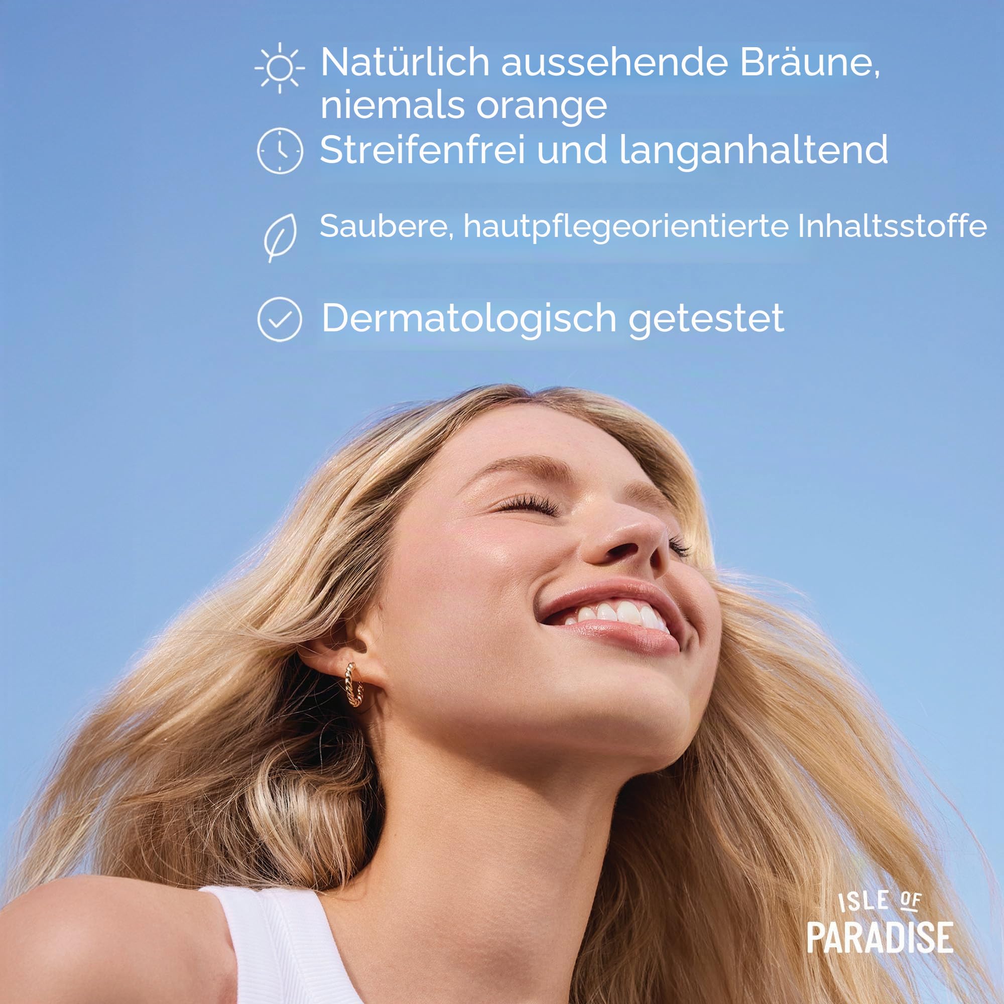 Isle of Paradise Selbstbräunungswasser feuchtigkeitsspendend, natürliche Inhaltsstoffe, vegan, 200 ml, Medium