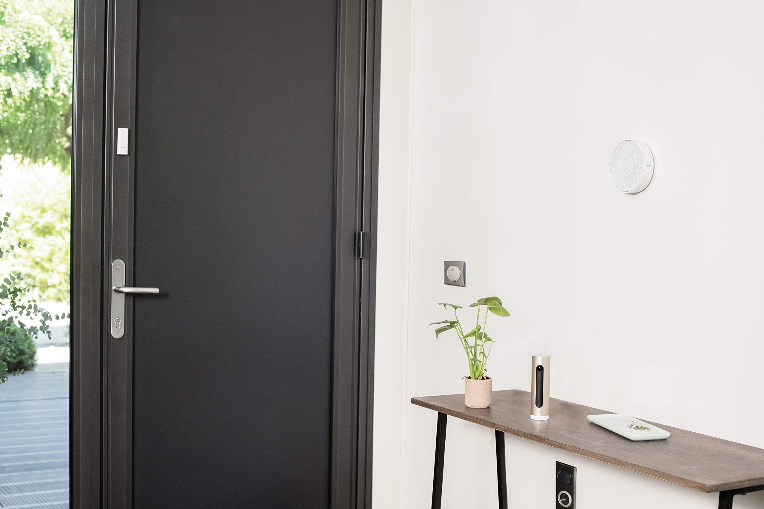 Netatmo Paquete de Accesorios de la Cámara Interior Inteligente: Sirena Interior Inteligente + Sensores de Apertura Inteligentes, inalámbricos, 110 dB, detección de Vibraciones