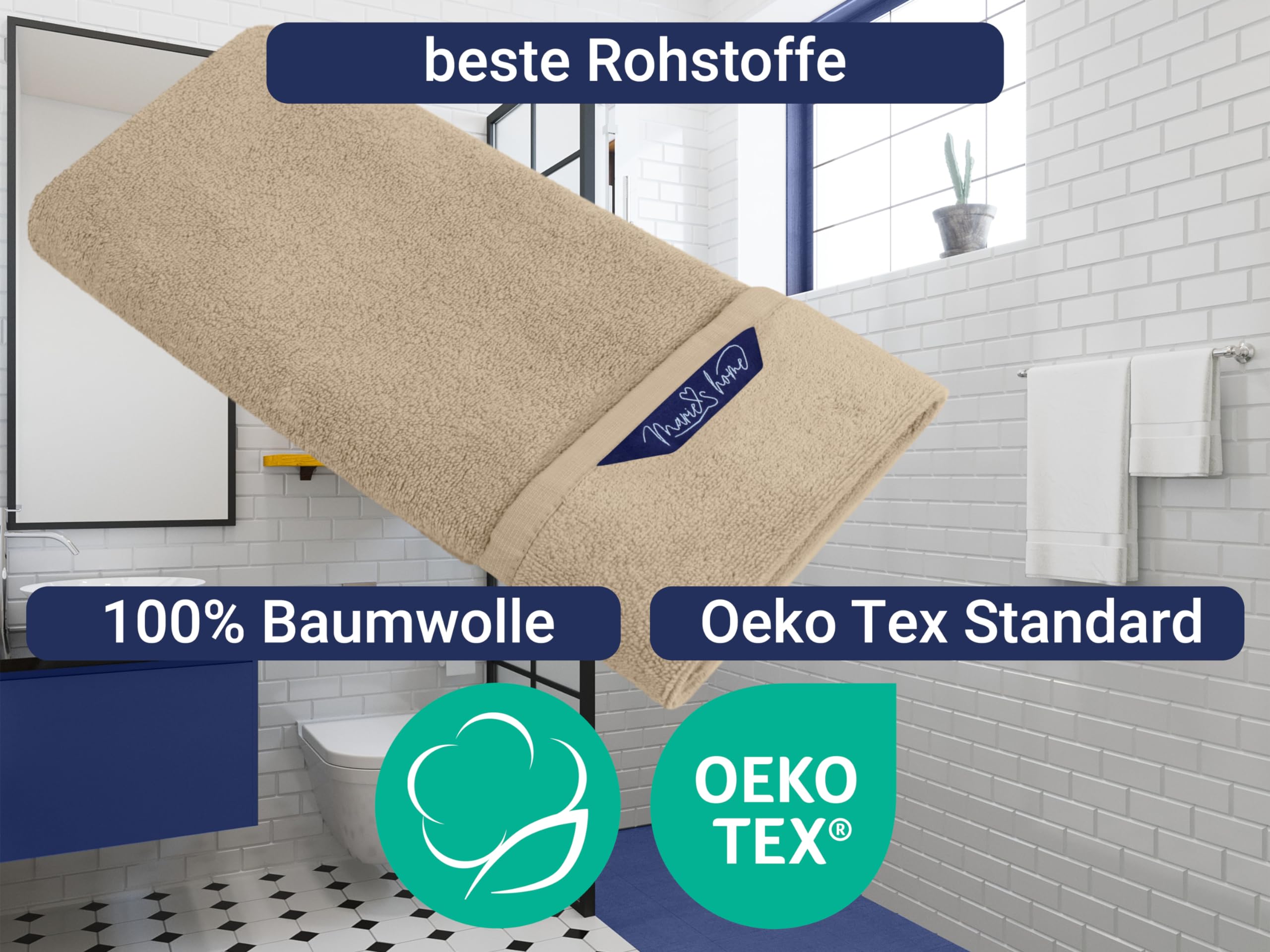 Marie's Home Tappeto da bagno classico per doccia, vasca e WC 1612.2351, 50 x 80 cm, colore: Stone