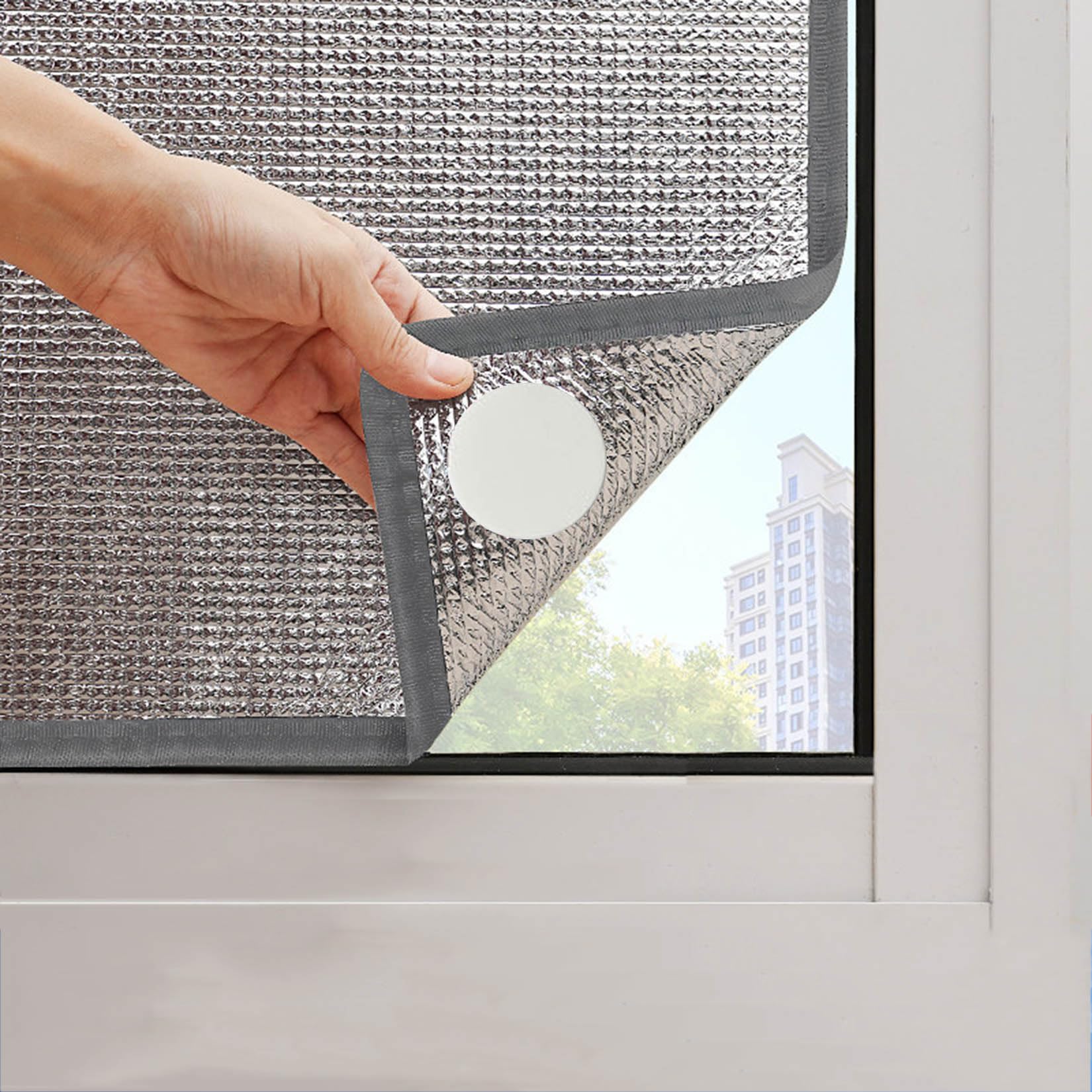 HDEYRSX Sun Room Heat Reflective Window Films,9mm Aluminium Foil Thermal Insulation Window Stickers,Sun Blocking Anti UV Window Tint,Total Blackout Privacy Glass Film,Custom (75cm x 100cm,Gray)