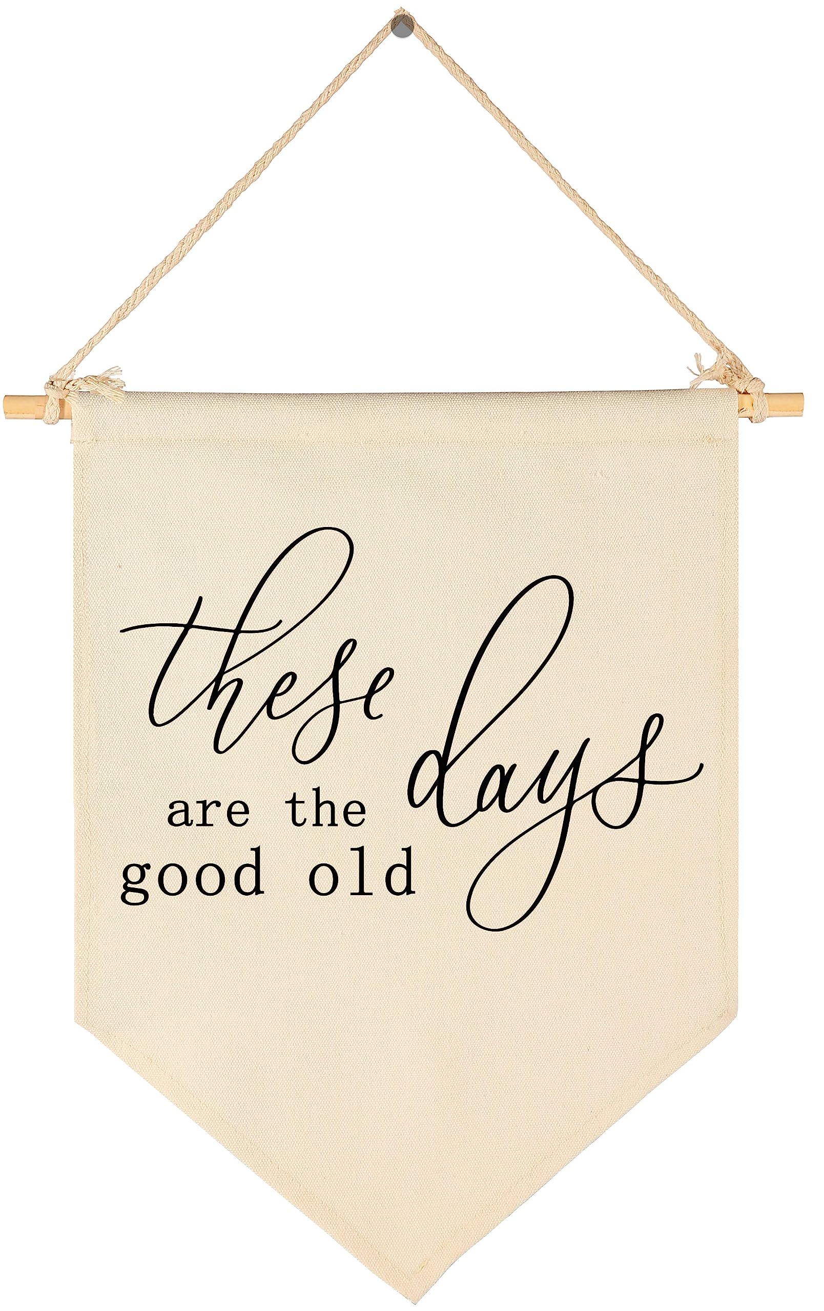 Inspirational Vintage Flag Decor-These are The Good Old Days-Positive Home Living Room Wall Signs-Couch Wall Art- Hanging Banner Pennant-Bedroom Dorm Decor-Housewarming Gift-Farmhouse Decor