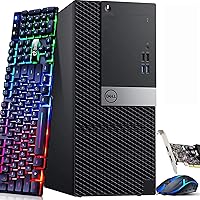 Renewed Dell OptiPlex Gaming Tower PC: i5-7500 3.4GHz, 16GB DDR4 RAM, 256GB SSD, GT 1030 GPU, Win 11 Pro, RGB Keyboard Mouse