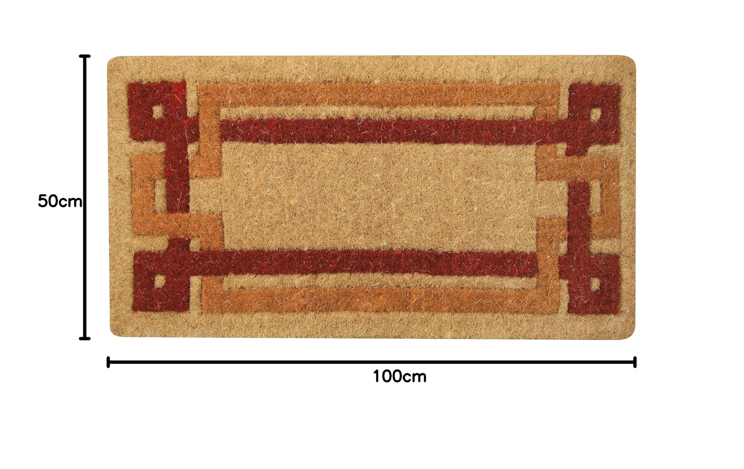 Olivo Tapis Paillasson en coco impérial 50x100 Cm Arancio-rosso